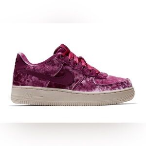 Velvet Nike Air Force 1 Sneakers- autumnal- sporty, athleisure- Merlot Size 7